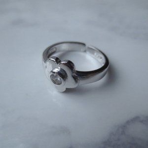 Sterling Silver Cute Flower Mini Pinkie Ring